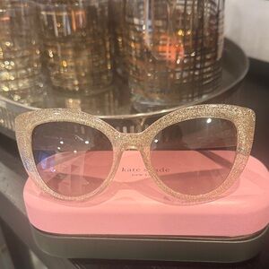 kate spade Gold Glitter Frame Sunglasses